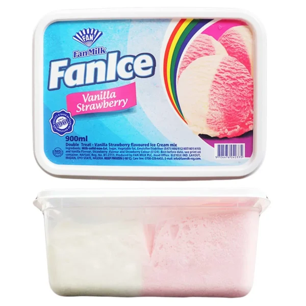 FANICE FAN MILK VANILLA & STRAWBERRY 900ml
