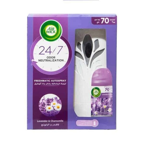 AIR WICK 24/7 ODOR NEUTRALIZATION FRESHMATIC AUTOSPRAY LAVENDER AND CHAMOMILE 250ml